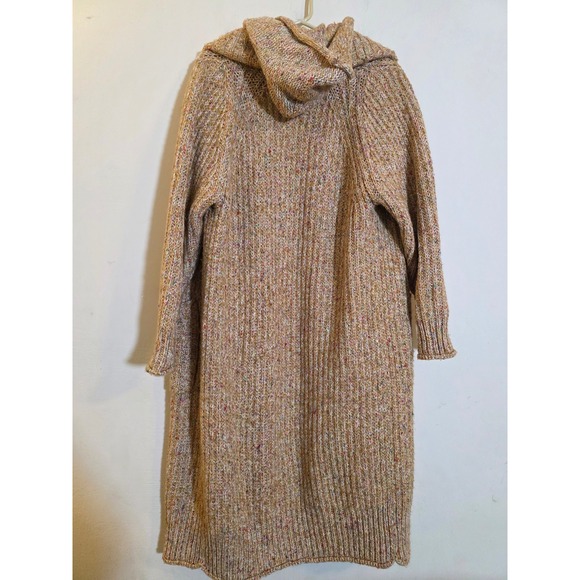 Pilcro Anthropologie Hooded Longline Cardigan Sweater Ochre Confetti Knit XS - Picture 5 of 10